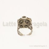 Base per anello filigranata in metallo color bronzo con base tonda 17mm