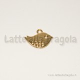 Charm Uccellino in metallo dorato 16x13mm