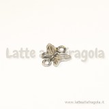Connettore farfalla in metallo argento antico 14mm
