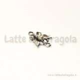 Connettore farfalla in metallo argento antico 19x12mm