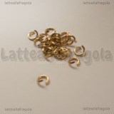 100 Anellini apribili in Acciaio Gold Plated 6x1mm