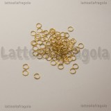 50 Anellini apribili in Acciaio Gold Plated 4x0.5mm