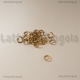 50 Anellini apribili in Acciaio Gold Plated 6x1mm