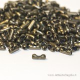 20 connettori in metallo color bronzo per catena a pallini da 2mm-2.5mm
