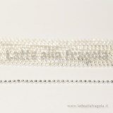 1 Metro di Catena a pallini in metallo Silver Plated 1.5mm