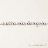 1 Metro di Catena a pallini in metallo Silver Plated 1.5mm