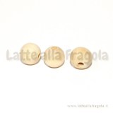 10 Perle in legno colore naturale 10x10-12mm