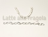 3 Catene di allungamento per collane o bracciali in metallo Silver Plated