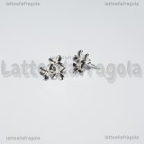 Orecchini a perno Bouquet di Fiori in rame silver plated 15x14mm