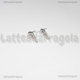 Orecchini a perno Goccia Filigranata in rame silver plated 15x13mm