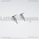 Orecchini a perno Goccia Filigranata in rame silver plated 15x13mm