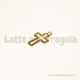 Charm Croce in metallo Gold Plated 14x11mm