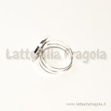 Base anello regolabile in rame Silver Plated con base tonda 16mm