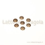 20 coppette copriperla in filigrana color rame 6mm