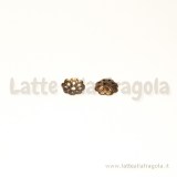 20 coppette copriperla in filigrana color rame 6mm