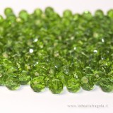 Perla sfaccettata in vetro verde 6mm