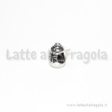 Pupazzo di neve foro largo in metallo argento antico 13x10mm