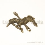 Connettore unicorno per giostra in metallo bronzo antico 42x43mm