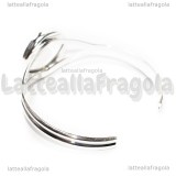 Bracciale rigido in Acciaio placcato ottone silver plated con base tonda 25mm