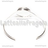 Bracciale rigido in Acciaio placcato ottone silver plated con base tonda 25mm