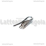 Monachelle in Ottone Argentato e Cubic Zirconia 21x6mm