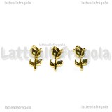 3 Rose in metallo Glod Plated 9x4.5mm