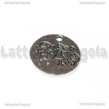 Ciondolo Little Family in metallo argento antico 22mm