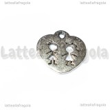 Charm Cuore Io con Te in metallo argento antico 16x15mm