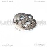 Charm Cuore Io con Te in metallo argento antico 16x15mm