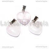 Ciondolo Cuore in Quarzo Rosa 16mm