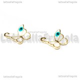 Charm Farfalla in metallo dorato smaltato Bianco 14mm