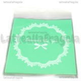 10 buste in plastica Especially for You verde con bordo adesivo 14x10cm