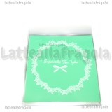 10 buste in plastica Especially for You verde con bordo adesivo 14x10cm