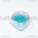 Microsfere iridescenti in vetro azzurro 1-3mm 5gr
