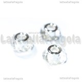 Perla in vetro sfaccettato cristal foro largo 14x9mm