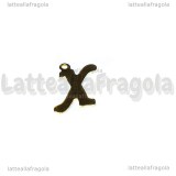 Ciondolo Lettera X in Acciaio Inox Dorato 15x10mm