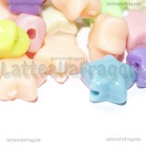 30 Stelline in acrilico colori misti con foro passante 11x6mm