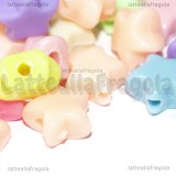 30 Stelline in acrilico colori misti con foro passante 11x6mm