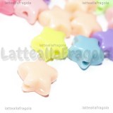 30 Stelline in acrilico colori misti con foro passante 11x6mm