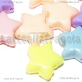 30 Stelline in acrilico colori misti con foro passante 11x6mm