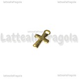 Charm Croce in Acciaio Inox dorato 12x7mm