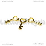 Chiave in metallo gold plated 16x8mm