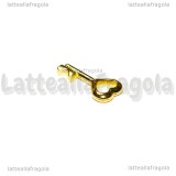 Chiave in metallo gold plated 16x8mm