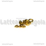 Charm Rosa in metallo dorato 21x10.5mm