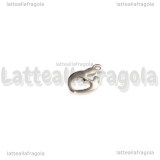 Charm Cuore Genitore Figlio in Acciaio Inox 13.8x8.2mm