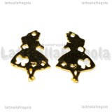 Ciondolo Alice nel Paese delle Meraviglie in metallo Gold Plated 28x22mm