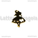 Ciondolo Alice nel Paese delle Meraviglie in metallo Gold Plated 28x22mm