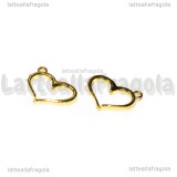 Charm Cuore in metallo gold plated 16x12.5mm