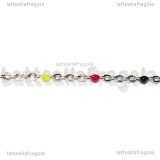 1 Metro Catena Rosario Multicolor Smaltato in Acciaio Inox 2.5x2mm