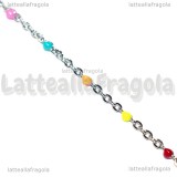 1 Metro Catena Rosario Multicolor Smaltato in Acciaio Inox 2.5x2mm